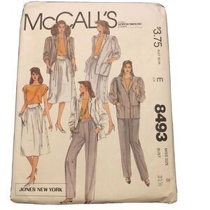 McCall’s 8493 Dress Pants & Jacket  Size 8 Uncut Patter